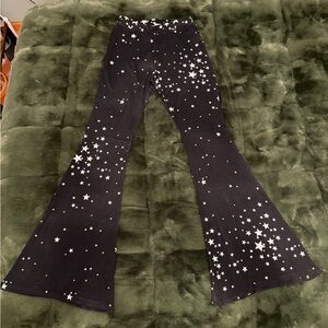 Altar'd State Black Starry Flare Pants